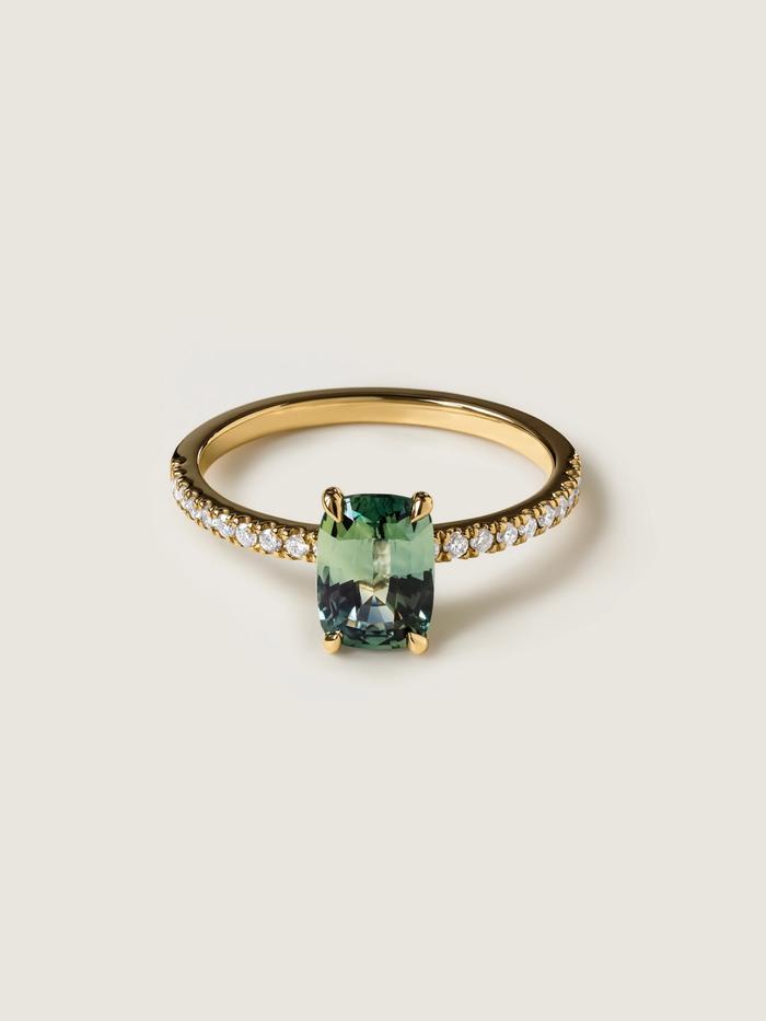 Nangi fine jewelry - green ring in yellow gold