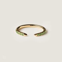 Nangi fine jewelry - green sapphire ring in yellow gold