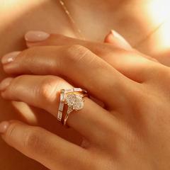 Nangi fine jewelry - white lab-grown diamond ring in gold