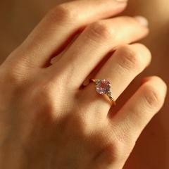Nangi fine jewelry - pink ring in yellow gold
