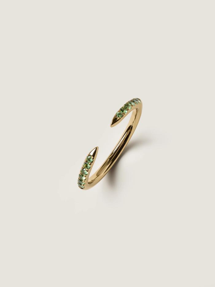 Nangi fine jewelry - green sapphire ring in yellow gold