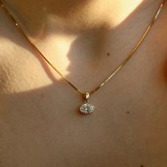 Nangi fine jewelry - white lab-grown diamond pendant in yellow gold