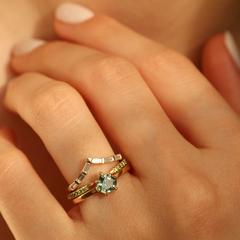 Nangi fine jewelry - green ring in yellow gold