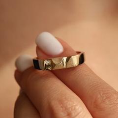 Nangi fine jewelry - white lab-grown diamond ring in gold