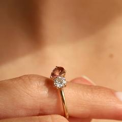 Nangi fine jewelry - pink tourmaline ring in yellow gold