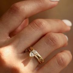 Nangi fine jewelry - white lab-grown diamond ring in gold