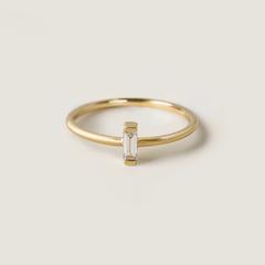 Nangi fine jewelry - white lab-grown diamond ring in gold