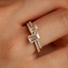 Nangi fine jewelry - white lab-grown diamond ring in gold