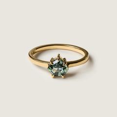 Nangi fine jewelry - green ring in yellow gold