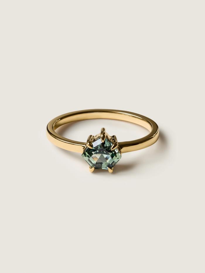 Nangi fine jewelry - green ring in yellow gold