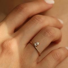 Nangi fine jewelry - white lab-grown diamond ring in gold