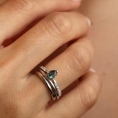 Nangi fine jewelry - white lab-grown diamond ring in white gold