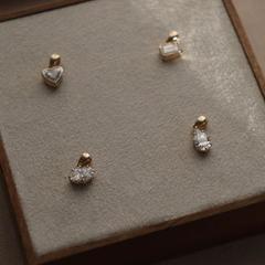 Nangi fine jewelry - white lab-grown diamond pendant in yellow gold