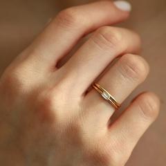 Nangi fine jewelry - white lab-grown diamond ring in gold