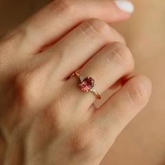 Nangi fine jewelry - pink ring in yellow gold