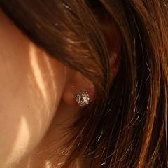 Nangi fine jewelry - white lab-grown diamond earring in gold