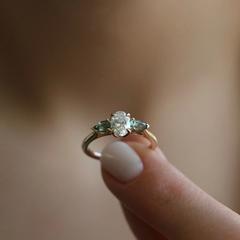 Nangi fine jewelry - white lab-grown diamond ring in yellow gold