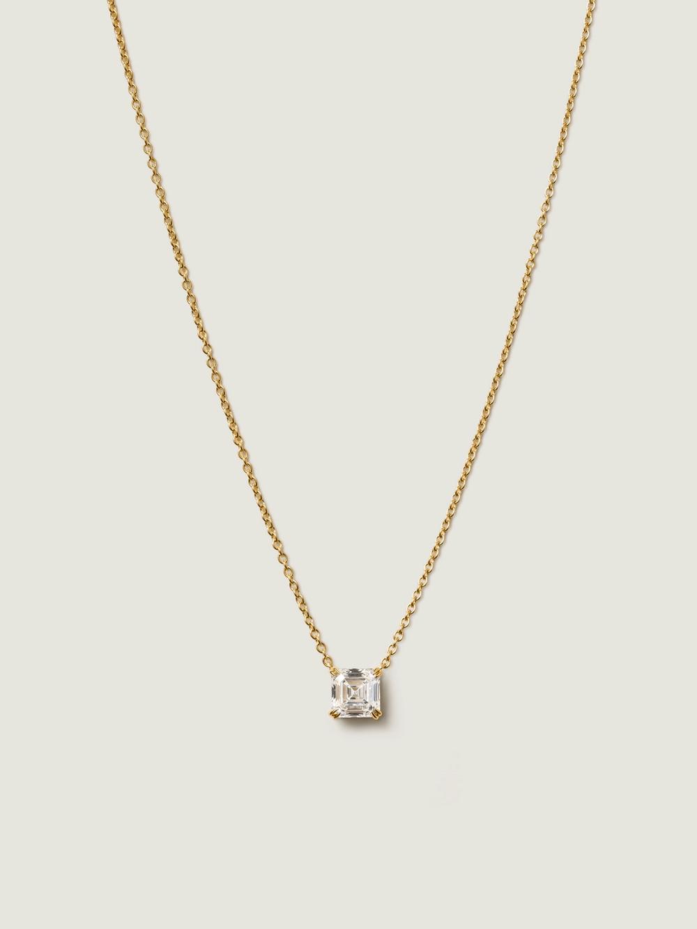 Swan Asscher Diamond Necklace