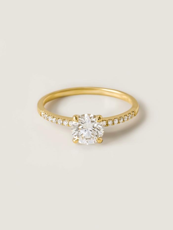 Nangi fine jewelry - white lab-grown diamond ring in gold