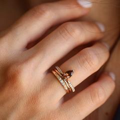 Nangi fine jewelry - brown tourmaline ring in yellow gold