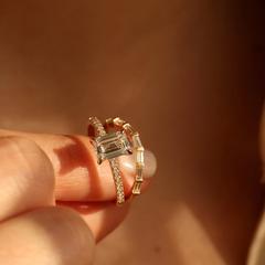 Nangi fine jewelry - white lab-grown diamond ring in gold