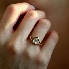 Nangi fine jewelry - white lab-grown diamond ring in gold