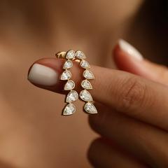 Nangi fine jewelry - white lab-grown diamond earring in gold