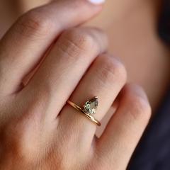 Nangi fine jewelry - brown tourmaline ring in yellow gold