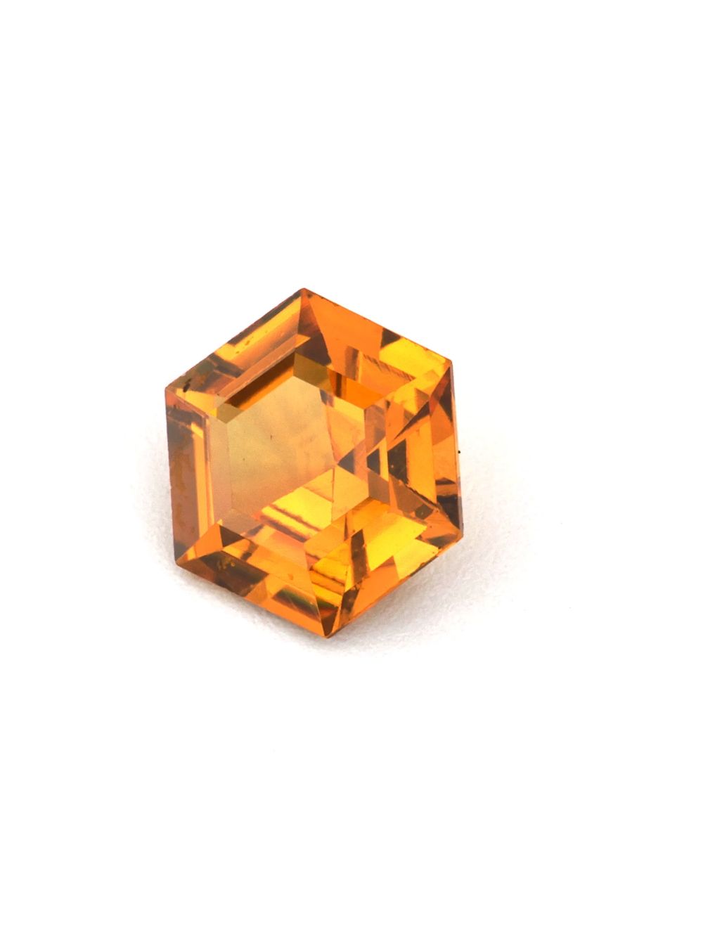 Amber Sunset Sapphire — 0.41 ct Hexagon Cut