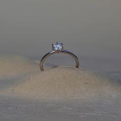 Nangi fine jewelry - white lab-grown diamond ring in white gold