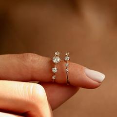 Nangi fine jewelry - white lab-grown diamond ring in gold