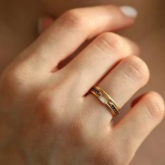 Nangi fine jewelry - white lab-grown diamond ring in gold