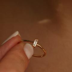 Nangi fine jewelry - white lab-grown diamond ring in gold
