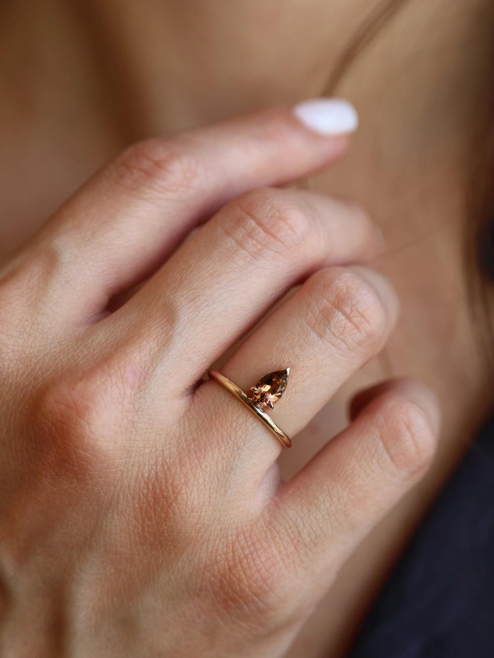 Peach Dusk Tourmaline Ring