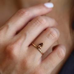 Nangi fine jewelry - brown tourmaline ring in yellow gold