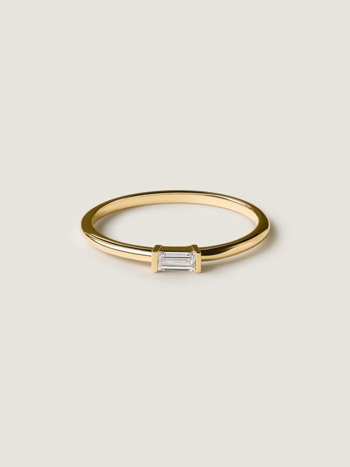 Nangi fine jewelry - white lab-grown diamond ring in gold