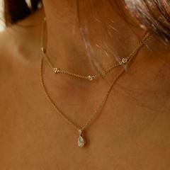 Nangi fine jewelry - white lab-grown diamond necklace in yellow gold