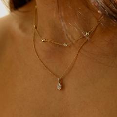Nangi fine jewelry - white necklace in yellow gold