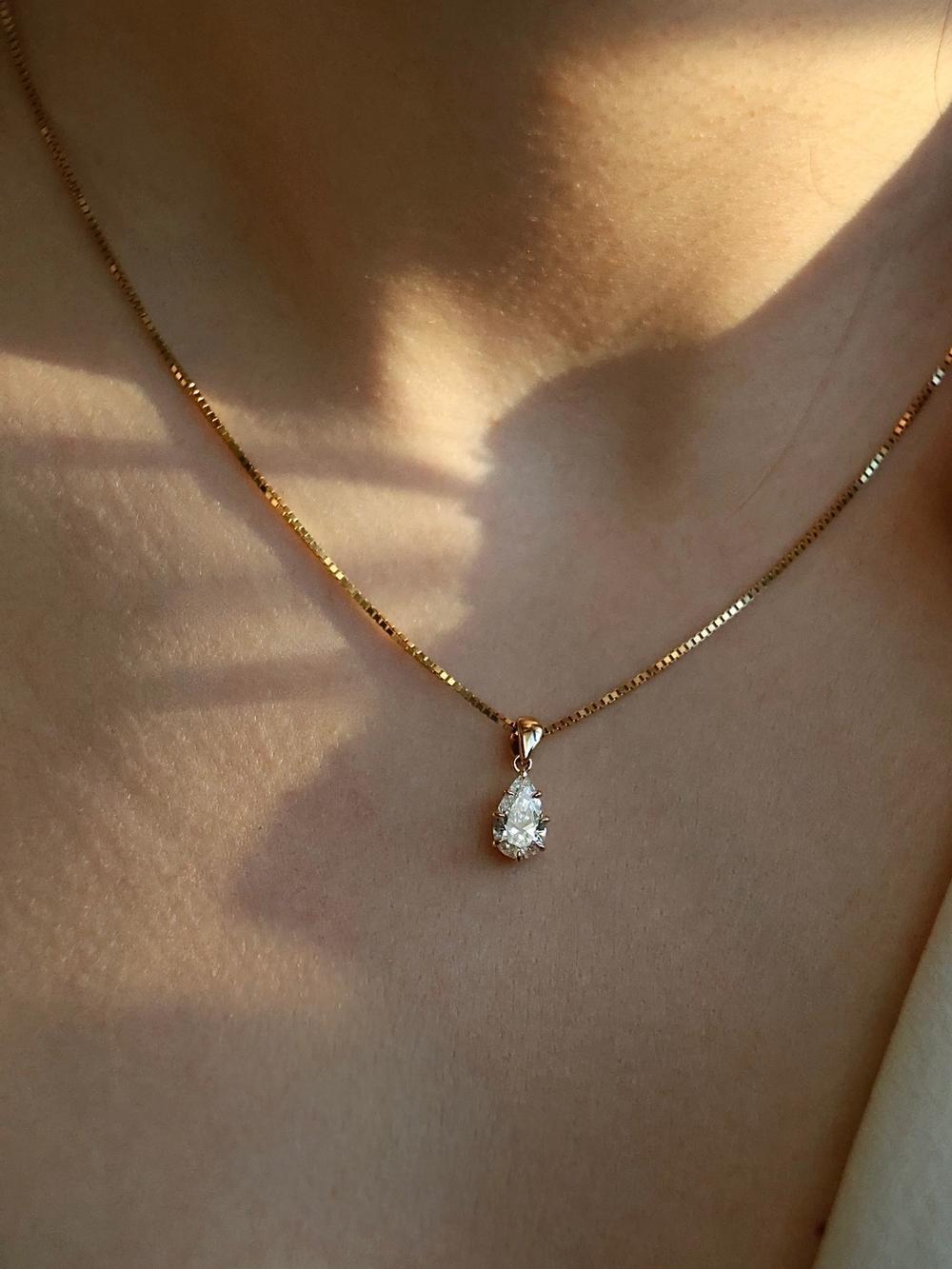 Diamond Drop Swan Pendant