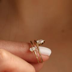 Nangi fine jewelry - white lab-grown diamond ring in gold