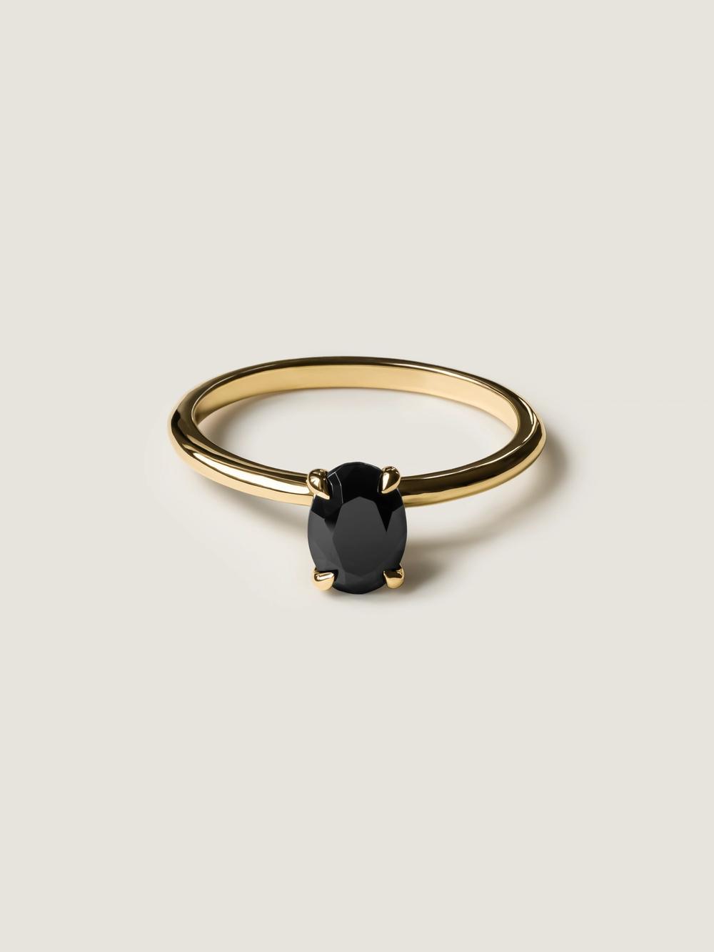 Black Panther Oval Tourmaline Ring