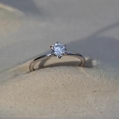 Nangi fine jewelry - white lab-grown diamond ring in white gold