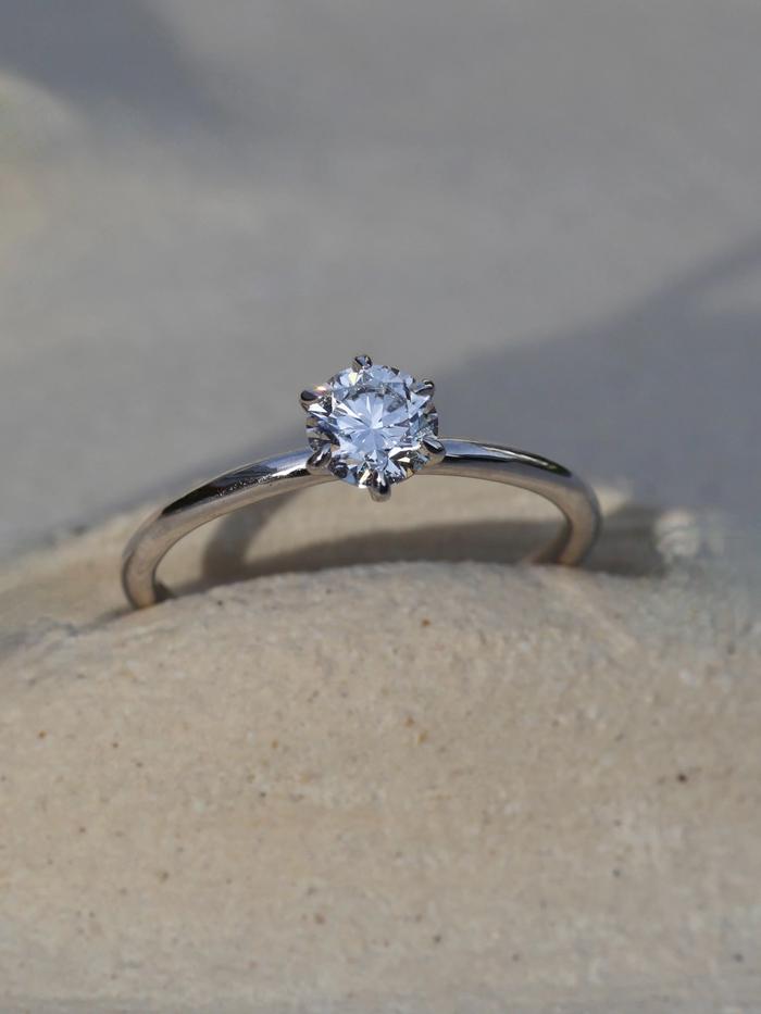 Nangi fine jewelry - white lab-grown diamond ring in white gold