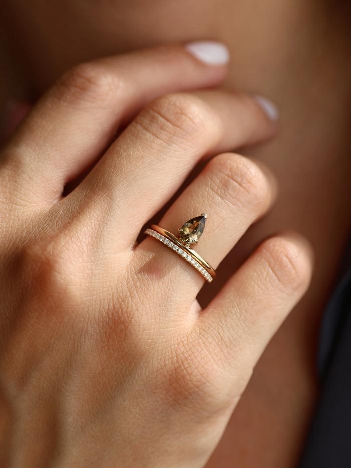 Nangi fine jewelry - champagne tourmaline ring in yellow gold