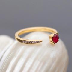 Nangi fine jewelry - red ruby ring in yellow gold
