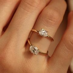 Nangi fine jewelry - white lab-grown diamond ring in gold