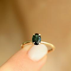 Nangi fine jewelry - black tourmaline ring in yellow gold