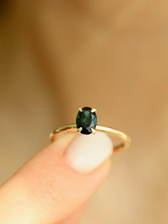 Nangi fine jewelry - black tourmaline ring in yellow gold