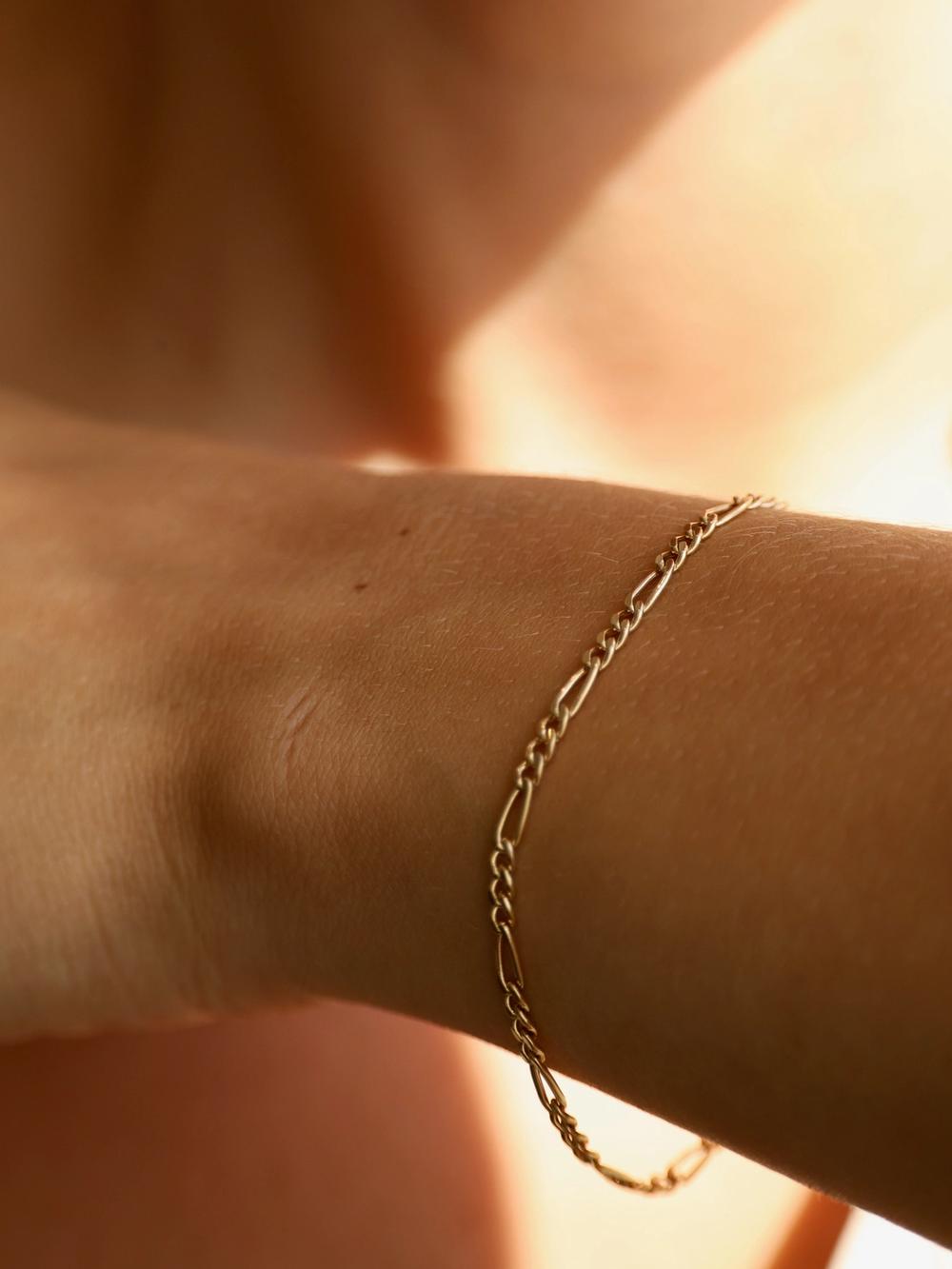 Gold Figaro Chain Bracelet