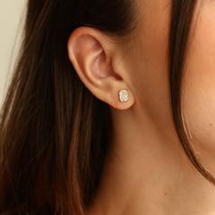 Nangi fine jewelry - white earring in yellow gold